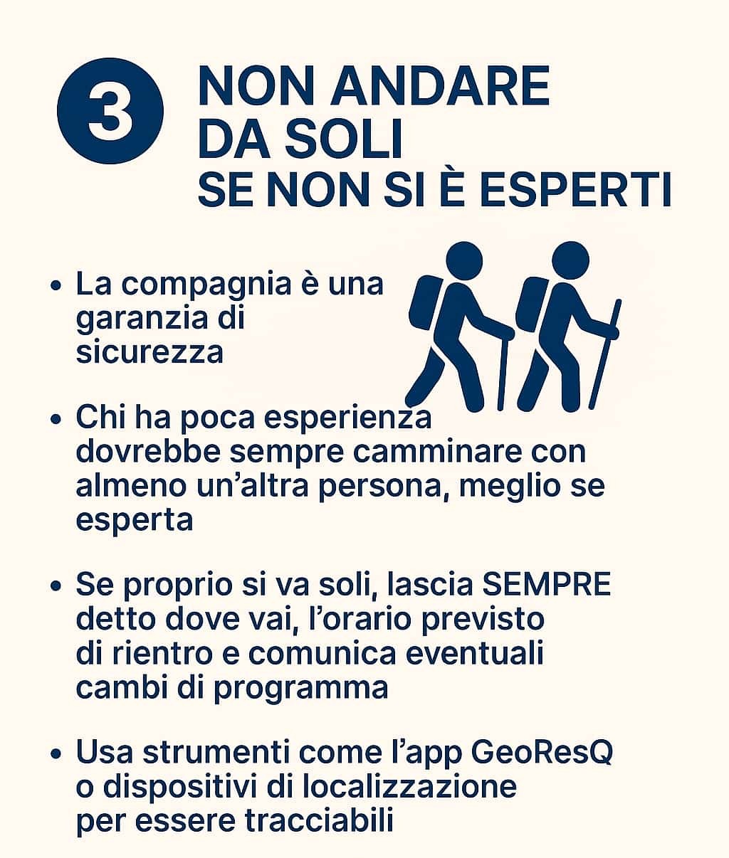 Montagna sicura 2025: i consigli essenziali - Non andare da soli