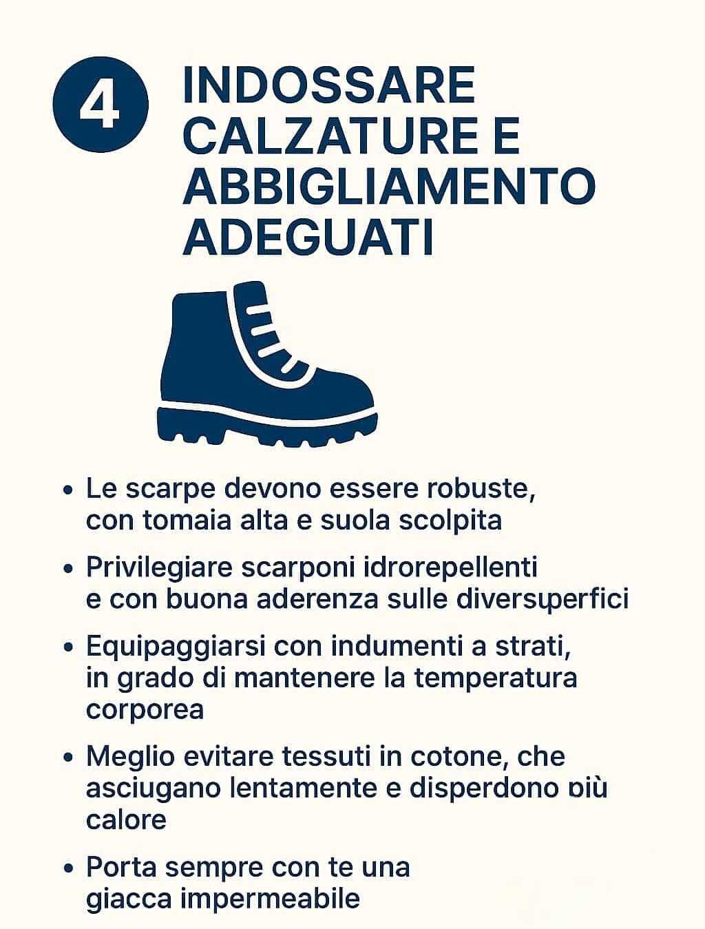 Montagna sicura 2025: i consigli essenziali - Indossare calzature e abbigliamento adeguato